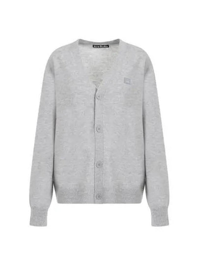 Keve Face Wool V-neck Cardigan Grey - ACNE STUDIOS - BALAAN 2