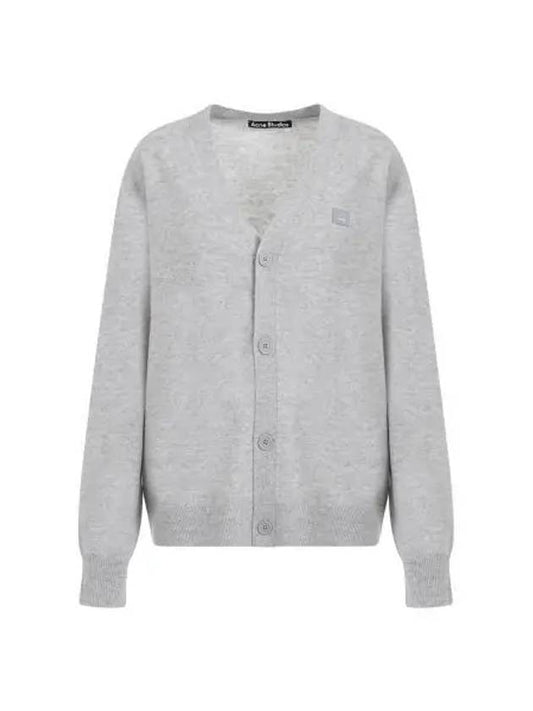 Keve Face Wool V-neck Cardigan Grey - ACNE STUDIOS - BALAAN 2