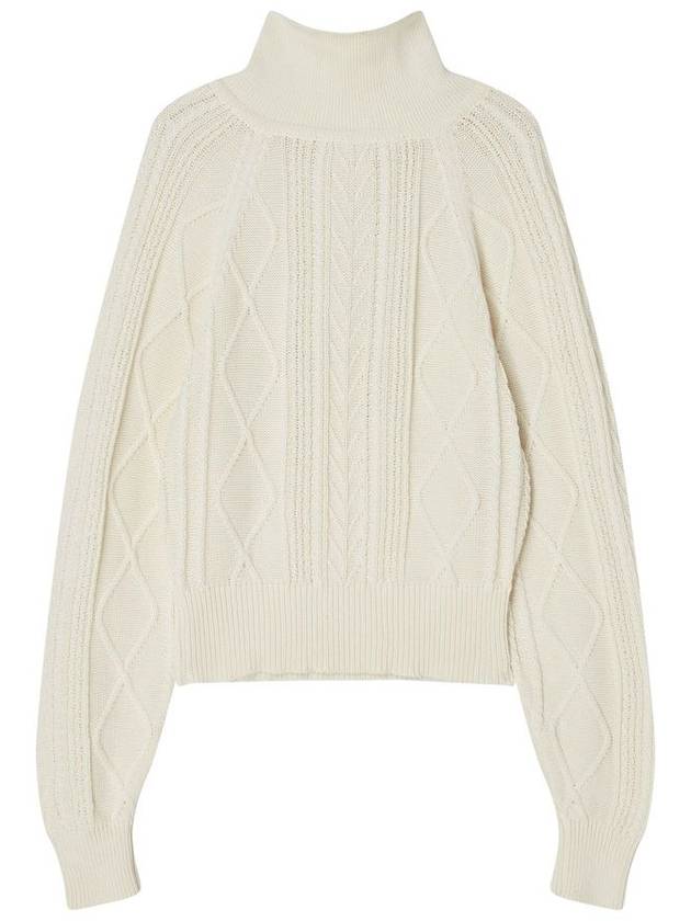 Cable Half Zip-Up Sweater Ivory - THE GREEN LAB - BALAAN 6