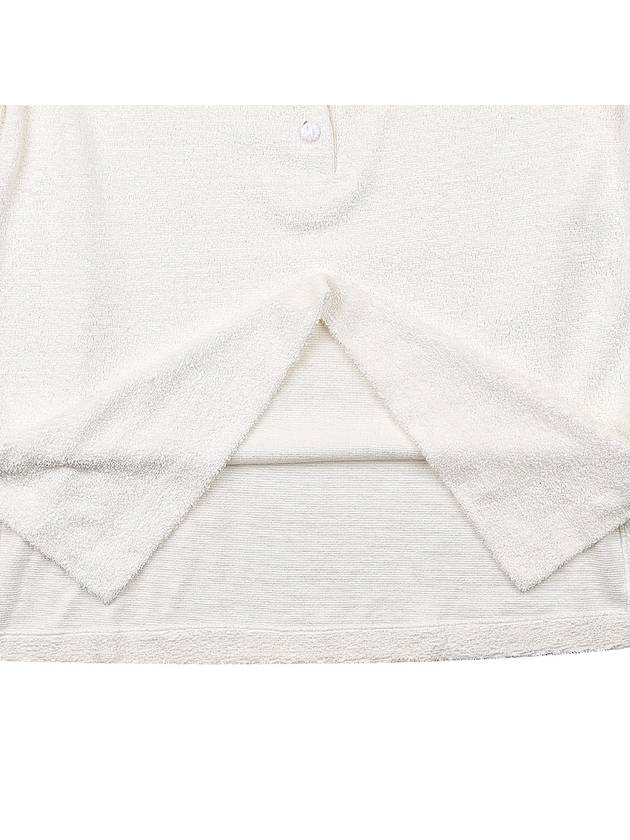 Panarea Henley Jumper Cotton Linen Knit Top White - LORO PIANA - BALAAN 8