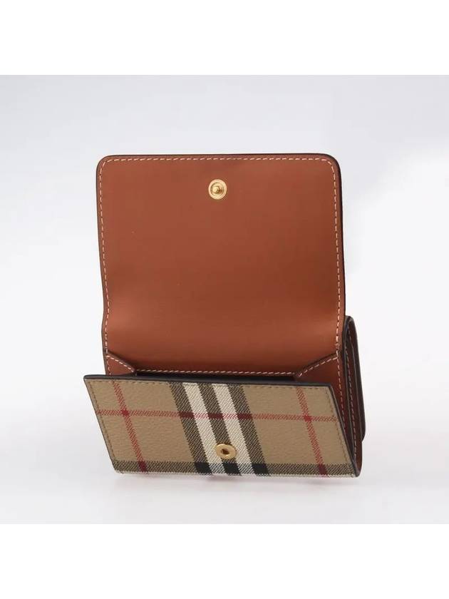 Vintage Check Leather Small Folding Wallet Archive - BURBERRY - BALAAN 3