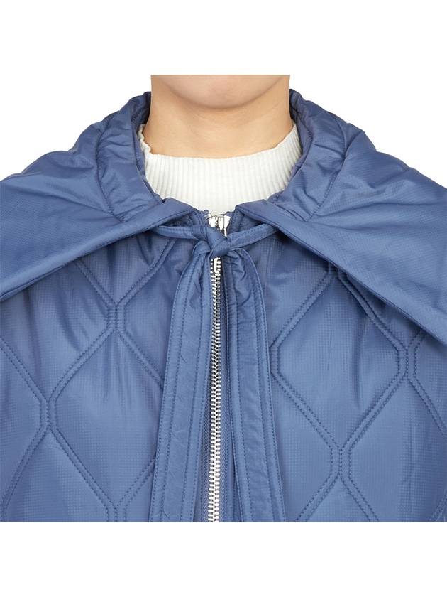 Wide Collar Quilted Padding Blue - GANNI - BALAAN 11