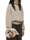 Women's Logo Patch Turtleneck Sweater Knit Top Gray - FEAR OF GOD ESSENTIALS - BALAAN 2