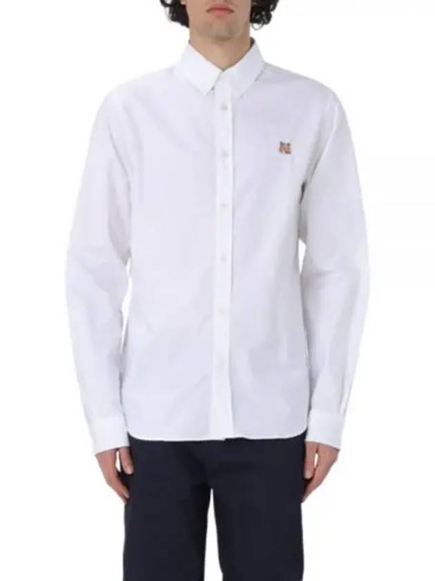 Fox Head Embroidery Long Sleeve Shirt White - MAISON KITSUNE - BALAAN 2