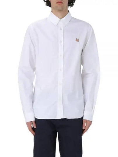 Fox Head Embroidery Long Sleeve Shirt White - MAISON KITSUNE - BALAAN 2