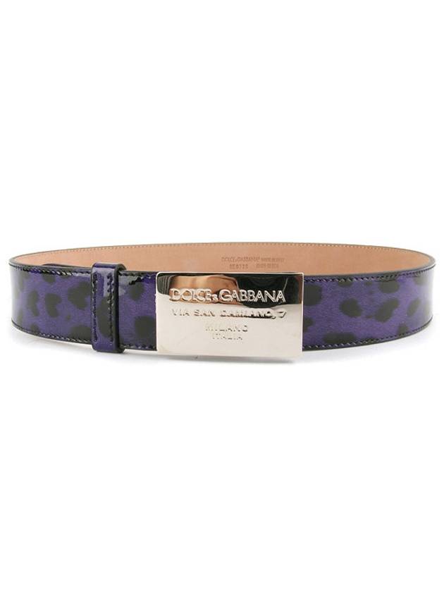 Enamel Buckle Glossy Leather Belt Purple - DOLCE&GABBANA - BALAAN 5