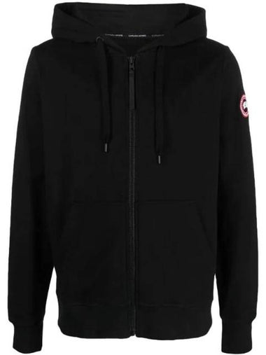 Logo Patch Zip Up Hoodie Black - CANADA GOOSE - BALAAN 1