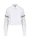 Cropped striped shirt FLL183OF0660 - THOM BROWNE - BALAAN 2