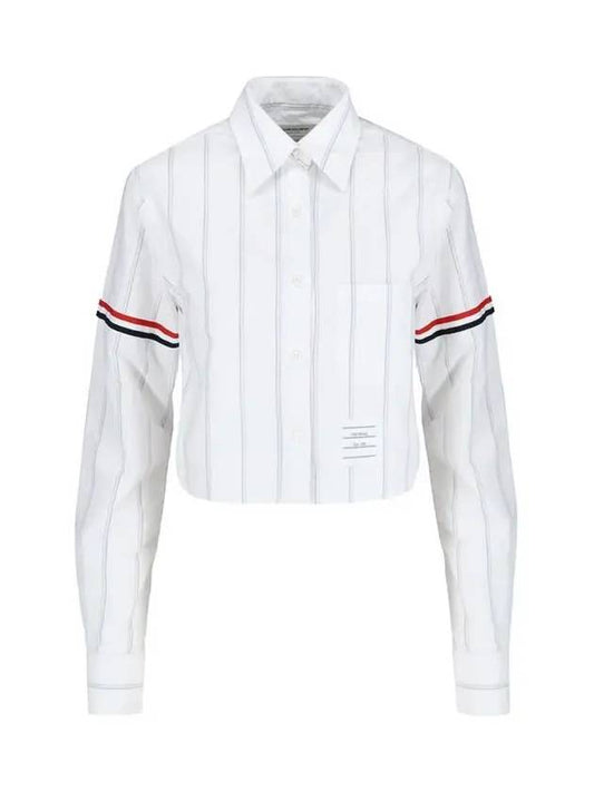 Cropped striped shirt FLL183OF0660 - THOM BROWNE - BALAAN 2