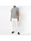 Men's Center Back Striped Short Sleeve T-Shirt Light Grey - THOM BROWNE - BALAAN 5