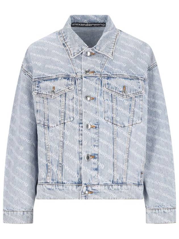 Women's Logo Print Denim Jacket - ALEXANDER WANG - BALAAN 2