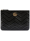 GG Marmont Leather Pouch Bag Black - GUCCI - BALAAN 1