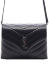 Toy Loulou Strap Shoulder Bag In Quilted Leather Black - SAINT LAURENT - BALAAN 3