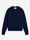 Small Heart Logo Sweatshirt Navy - AMI - BALAAN 4