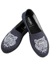 tiger embroidered denim espadrilles navy - KENZO - BALAAN.