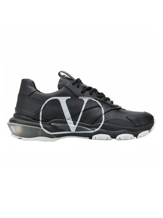 Men's V Logo Bounce Low Top Sneakers Black - VALENTINO - BALAAN 1