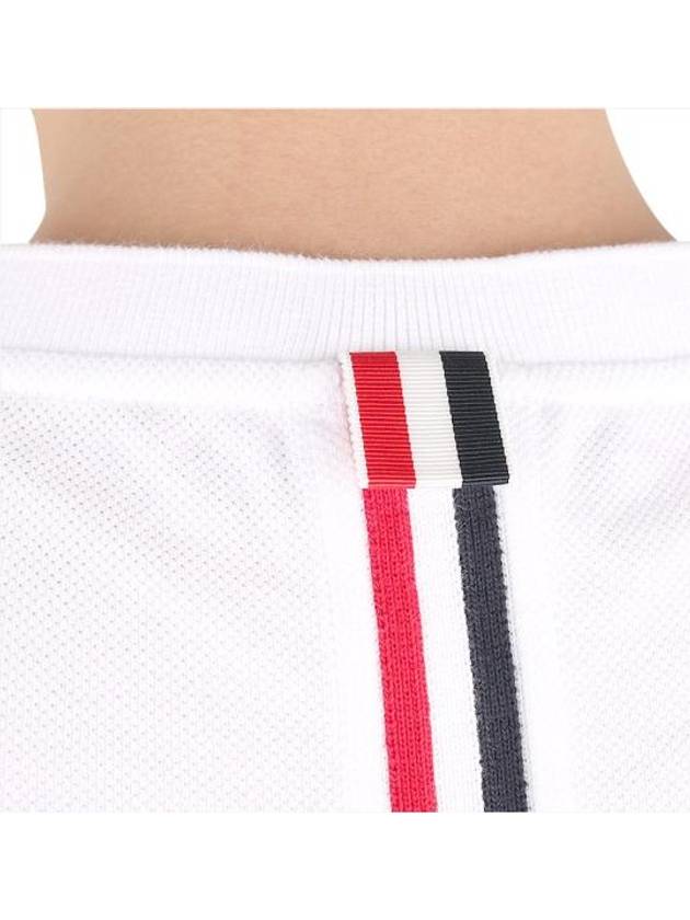 Men's Center Back Striped Short Sleeve T-Shirt White - THOM BROWNE - BALAAN 8