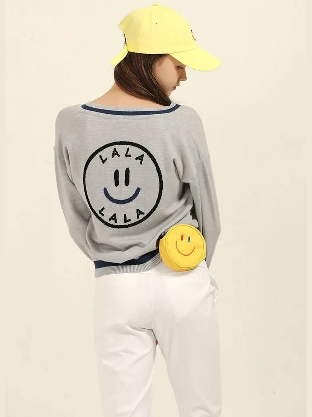 LaLa V-Neck Knit Top Grey - LALA SMILE - BALAAN 4