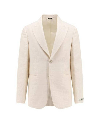 Motif Blazer Jacket Light Beige - FENDI - BALAAN 1