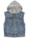 Union Wash Denim Sleeveless Trucker Jacket Blue - CELINE - BALAAN 3