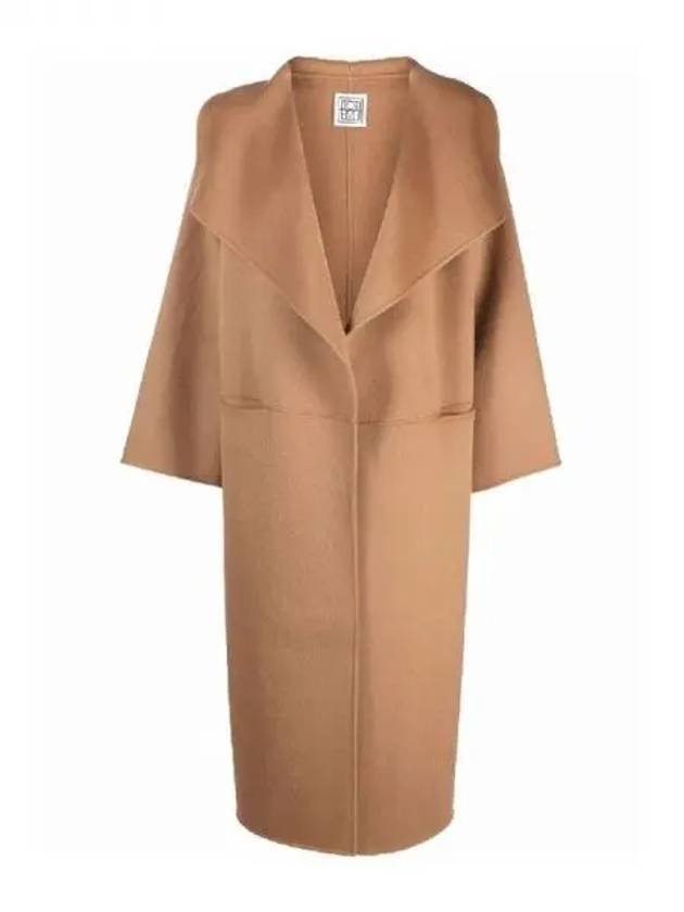 Toteme wide lapel wool cashmere long coat - TOTEME - BALAAN 1