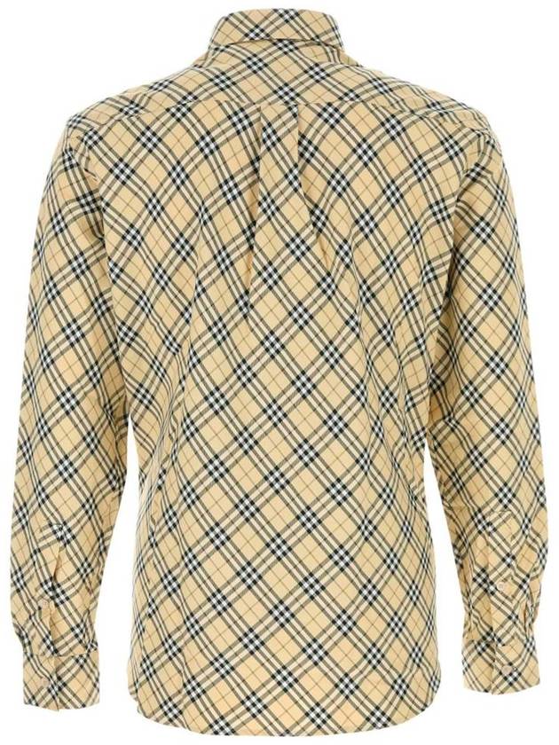 B Shield Embroidered Check Cotton Long Sleeve Shirt Grain - BURBERRY - BALAAN 3