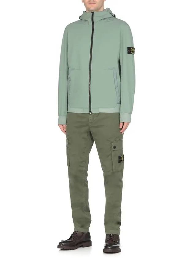 Men's Wappen Patch Softshell Zip Up Hoodie Green - STONE ISLAND - BALAAN 4