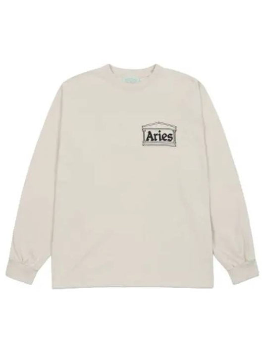 Aries Temple T Shirt Alabaster Long Sleeve - ARIES - BALAAN 1