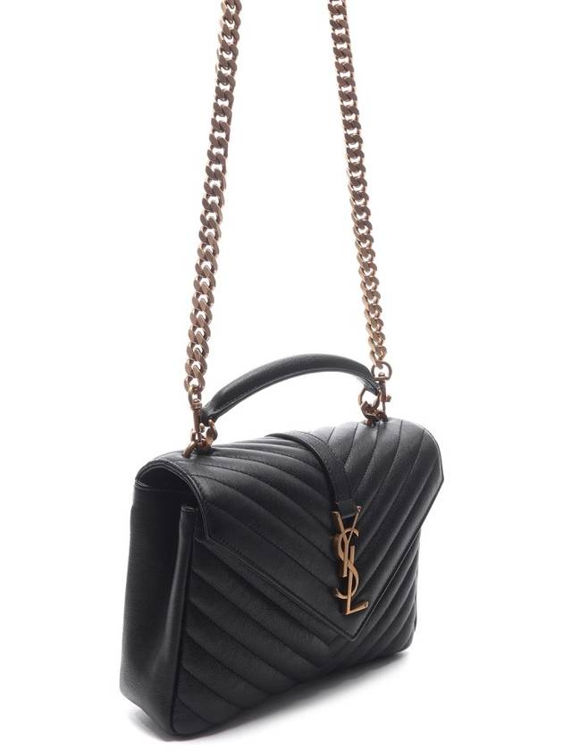 College Medium in Quilted Leather Shoulder Bag Black - SAINT LAURENT - BALAAN 4