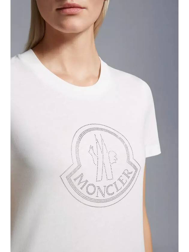 Crystal Logo Short Sleeve T-Shirt White - MONCLER - BALAAN 2