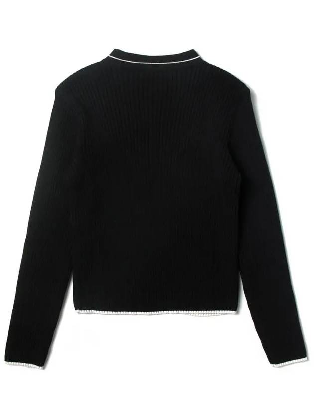 Kids Neckline Logo Ribbed Knit Black MS029179 110 - MSGM - BALAAN 3