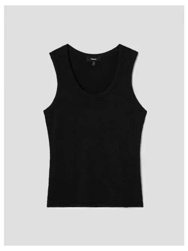 Women s Silk Boucle Tiny Sop Tank Top Sleeveless T Shirt Black Domestic Product GM0024030654075 - THEORY - BALAAN 1