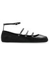 Buckled Straps Leather Ballerina Shoes Black - ALEXANDER MCQUEEN - BALAAN 2