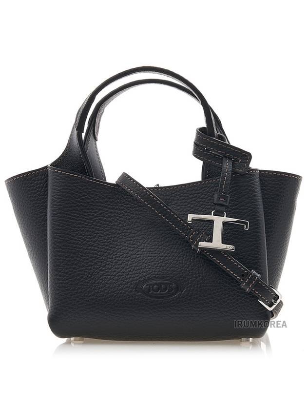 Micro Leather Tote Bag Black - TOD'S - BALAAN 2