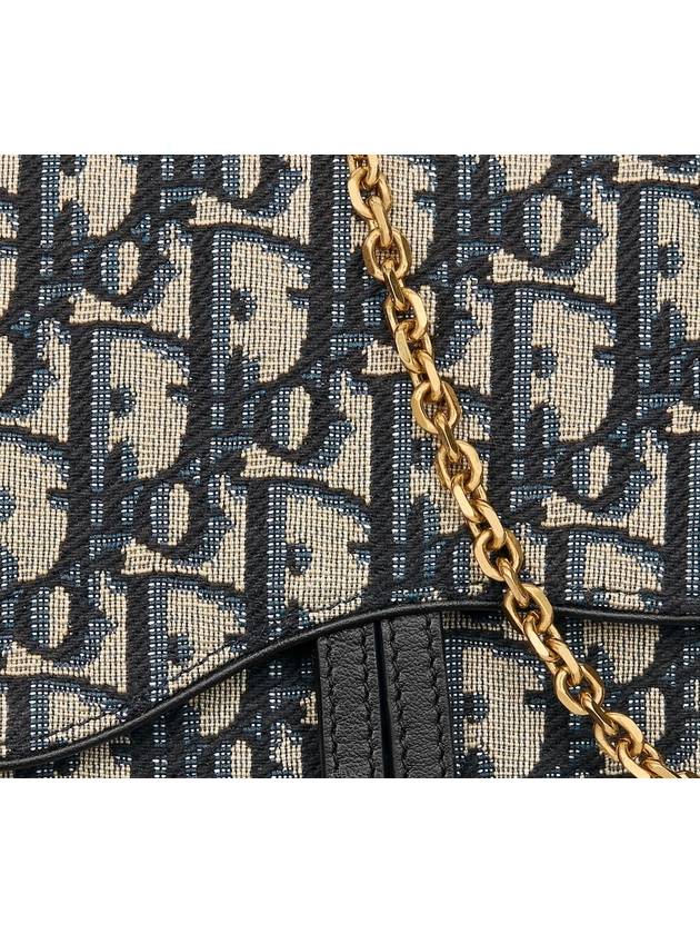 Saddle Chain Pouch Blue Dior Oblique Jacquard - DIOR - BALAAN 4
