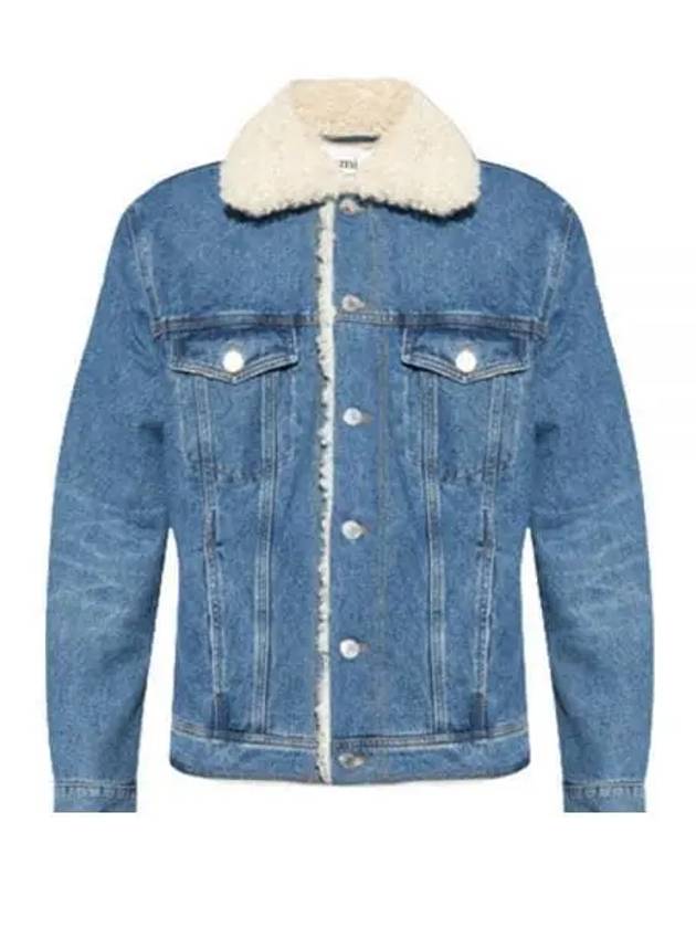 Truck Fur Denim Jacket Blue - AMI - BALAAN 2