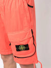 Pocket Logo Wappen Bermuda Shorts Orange - STONE ISLAND - BALAAN.