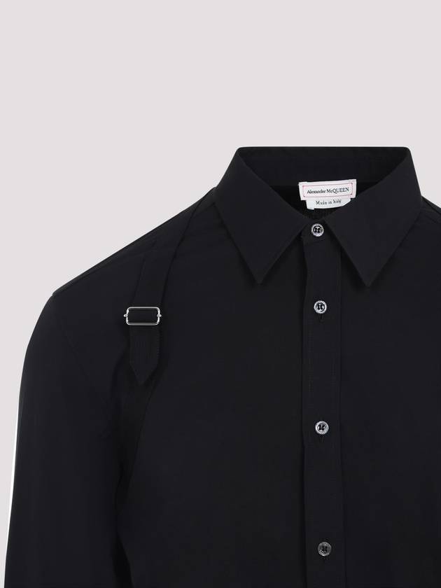 Men's Buckle Long Sleeve Shirt Black - ALEXANDER MCQUEEN - BALAAN 4