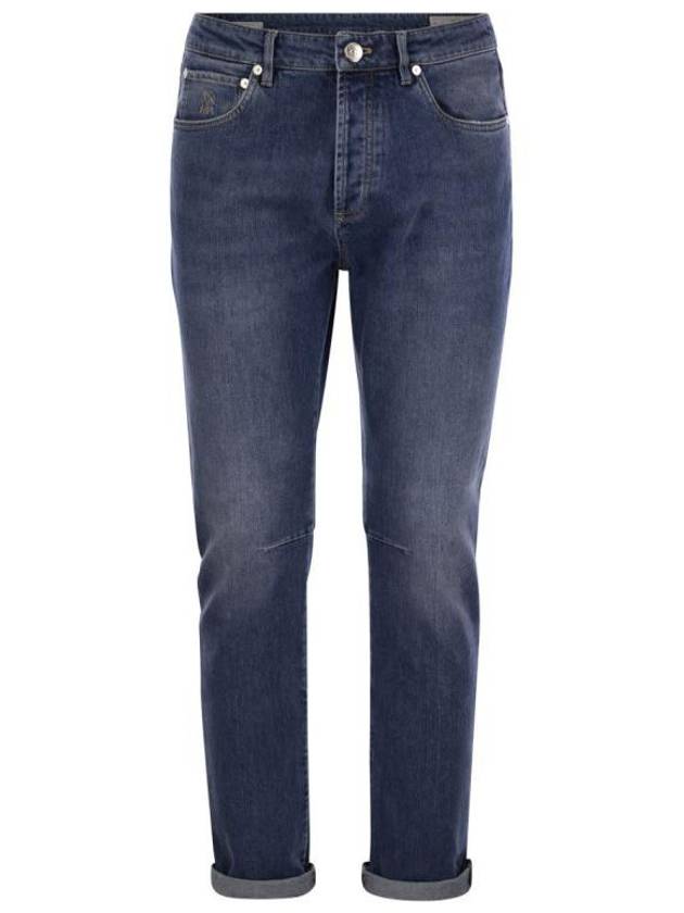 Low Rise Tapered Leg Denim Straight Jeans Dark Blue - BRUNELLO CUCINELLI - BALAAN 2