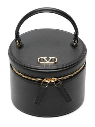 V Logo Jewelry Cosmetic Tote Bag Black - VALENTINO - BALAAN 2