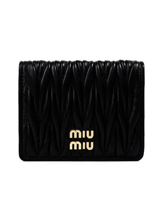 Matelasse Leather Half Wallet Black - MIU MIU - BALAAN 2