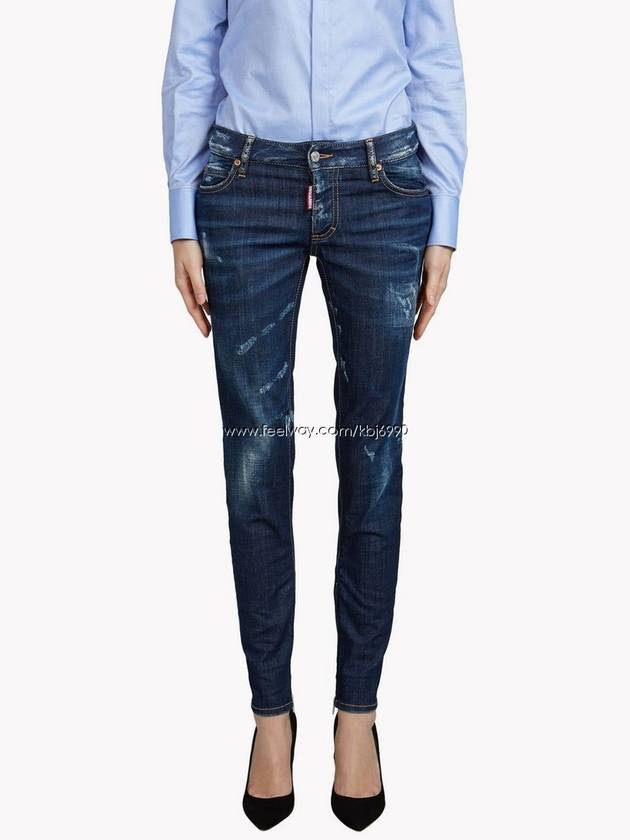 Women's Circle Wrinkle Medium Waist Jeans 75LA0659 - DSQUARED2 - BALAAN 7