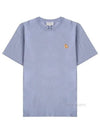 Chillax Fox Patch Regular Short Sleeve T-Shirt Blue - MAISON KITSUNE - BALAAN 2