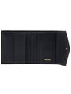 Logo Leather Tri-fold Half Wallet Black - MIU MIU - BALAAN 11