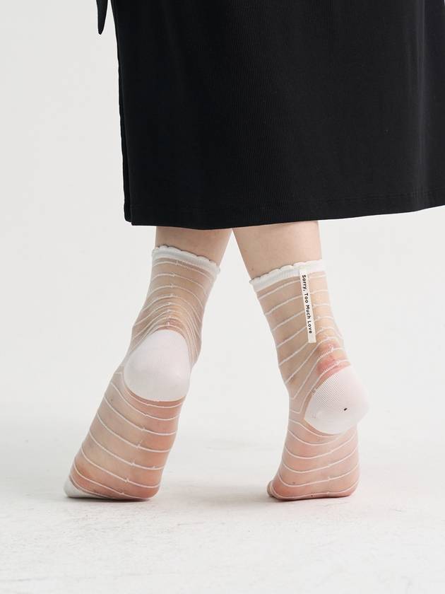 SeeThrough Stripe Socks White - SORRY TOO MUCH LOVE - BALAAN 3