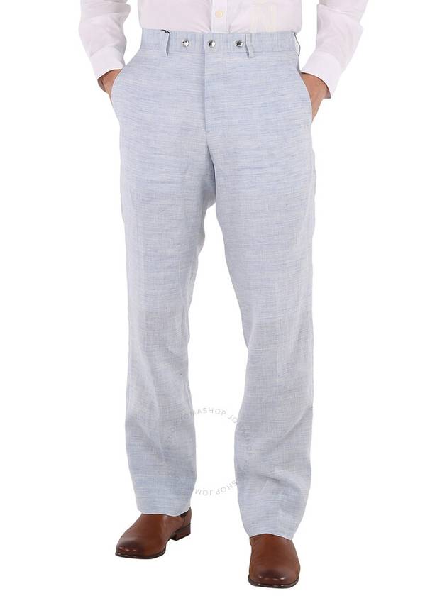 Burberry Men's Light Blue Melange Tailored Trousers, Brand Size 44  (Waist Size 29.5") - BURBERRY - BALAAN 1