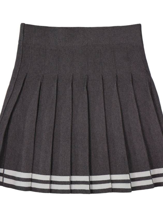 SAILOR KNIT SKIRT line pleated GREY - MONBIRDIE GOLF - BALAAN 2