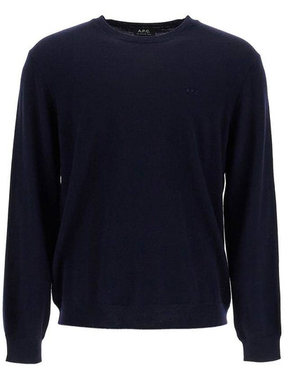 Embroidery Logo Wool Knit Top Navy - A.P.C. - BALAAN 2