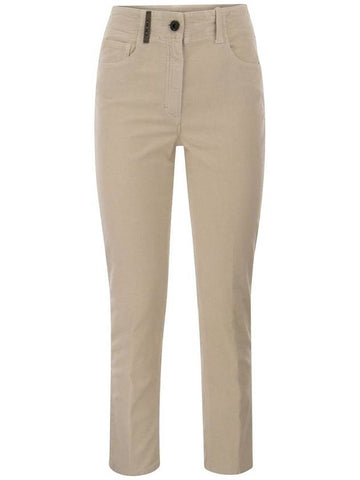 Milleraies striped velvet 5-pocket trousers - PESERICO - BALAAN 1