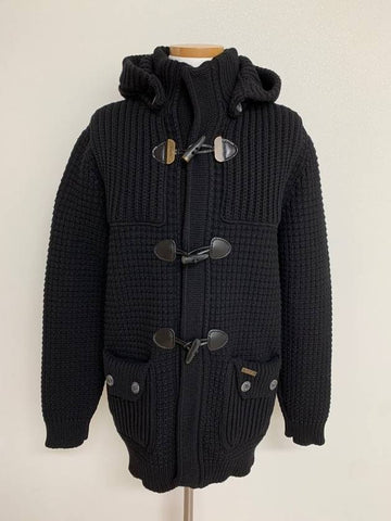 Hooded knit duffel coat L - BARK - BALAAN 1